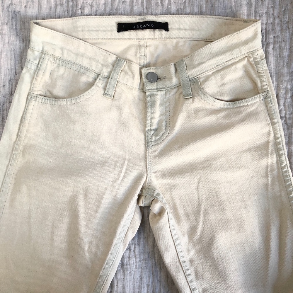 J Brand cropped low-rise jeans bleached out rinse